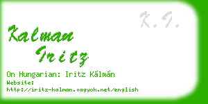 kalman iritz business card