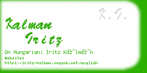 kalman iritz business card